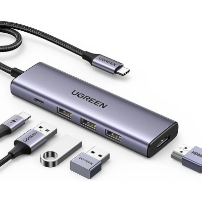 USB-хаб UGREEN CM511 USB-C To HDMI+3*USB 3.0 A+PD Power Converter USB-хаб UGREEN CM511 USB-C To HDMI+3*USB 3.0 A+PD Power Converter