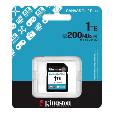 Карта пам'яті SDXC (UHS-1 U3) Kingston Canvas Go! Plus 1Tb class 10 A2 V30 (R200MB/s, W160MB/s)