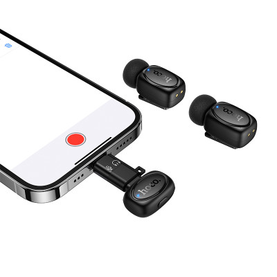 Бездротова мікрофонна система HOCO L19 Graceful dual-mic (iP/Type-C) Black