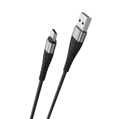 Кабель BOROFONE BX32 USB to Type-C 2.4A, 1m, nylon, aluminum+TPE connectors, Black Кабель BOROFONE BX32 USB to Type-C 2.4A, 1m, nylon, aluminum+TPE connectors, Black
