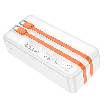 Зовнішній акумулятор HOCO J119B Sharp charger 22.5W+PD20 fully compatible power bank with digital display and cable(30000mAh) White