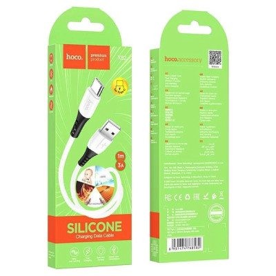 Кабель HOCO X82 USB to Type-C 3A, 1m, silicone, silicone connectors, White Кабель HOCO X82 USB to Type-C 3A, 1m, silicone, silicone connectors, White