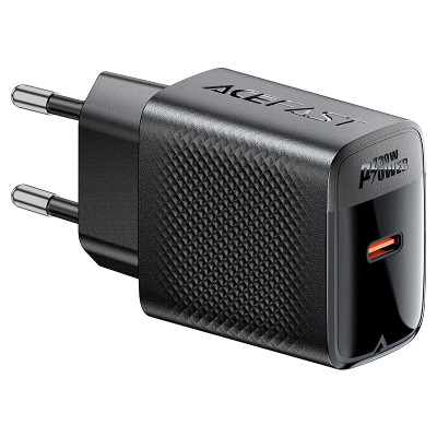 Мережевий зарядний пристрій ACEFAST A102 PD30W GaN single USB-C charger (EU) Black