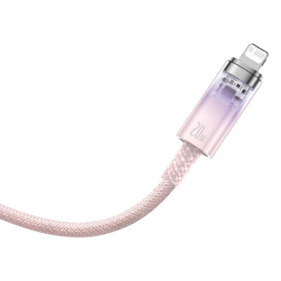 Кабель Baseus Explorer Series Fast Charging Cable with Smart Temperature Control Type-C to iP 20W 1m Pink