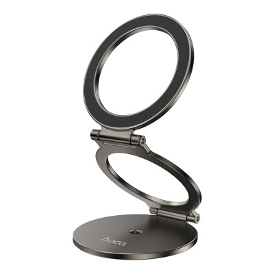 Автотримач для телефона HOCO H102 Whale magnetic ring holder(multi-scene) Metal Grey