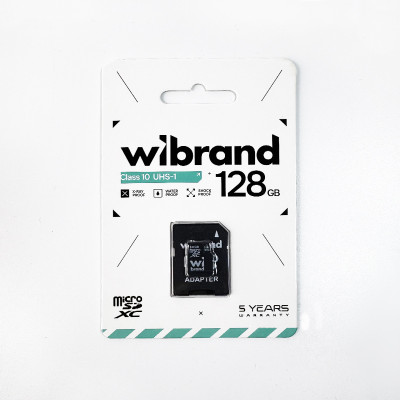 Карта пам'яті microSDXC (UHS-1) Wibrand 128Gb class 10 (adapter SD)