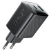 Мережевий зарядний пристрій ACEFAST A106 PD45W GaN (USB-C+USB-A) charger (EU) Black Мережевий зарядний пристрій ACEFAST A106 PD45W GaN (USB-C+USB-A) charger (EU) Black