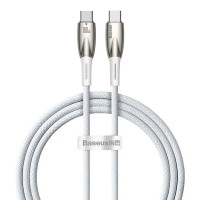 Кабель Baseus Glimmer Series Fast Charging Data Cable Type-C to Type-C 100W 1m White Кабель Baseus Glimmer Series Fast Charging Data Cable Type-C to Type-C 100W 1m White