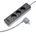 Мережевий подовжувач BOROFONE BAC8 Power 3-position socket(1C3A)(EU/GER)(L=3M) Black Мережевий подовжувач BOROFONE BAC8 Power 3-position socket(1C3A)(EU/GER)(L=3M) Black