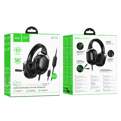Наушники игрі HOCO W113 Dynamic USB7.1 channel gaming headphones Черный Наушники игрі HOCO W113 Dynamic USB7.1 channel gaming headphones Черный