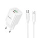 Мережевий зарядний пристрій HOCO C149A Charm PD30W+QC3.0 charger set(C to iP) White