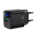 Мережевий зарядний пристрій ACEFAST A116 PD35W GaN charger (USB-A+USB-C) with digital display Black