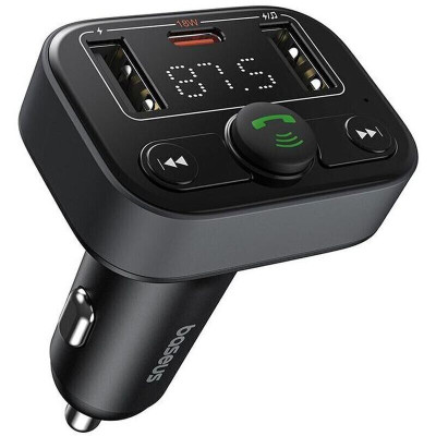 АЗП з FM-модулятором Baseus S-09 Lite Series Car FM Transmitter Cluster Black