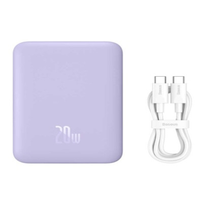 Зовнішній акумулятор Baseus Magnetic Mini Air Wireless Fast Charge Power Bank 10000mAh 20W Nebula Purple(With Simple Charging Cable Type-C to Type- Зовнішній акумулятор Baseus Magnetic Mini Air Wireless Fast Charge Power Bank 10000mAh 20W Nebula Purple(With Simple Charging Cable Type-C to Type-