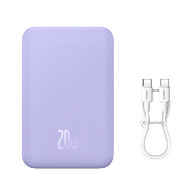 Зовнішній акумулятор Baseus Magnetic Mini Wireless Fast Charge Power Bank 20000mAh 20W Purple
