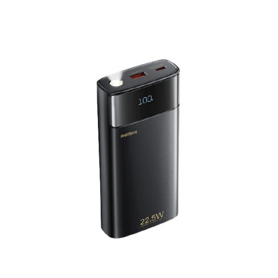 Зовнішній акумулятор REMAX 20+22.5 LED Flashlight Fast Charging Cables Power Bank 20000mAh FC-12 Black Зовнішній акумулятор REMAX 20+22.5 LED Flashlight Fast Charging Cables Power Bank 20000mAh FC-12 Black