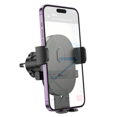 Автотримач для телефона HOCO H18 Mighty one-button car holder(air outlet) Black Автотримач для телефона HOCO H18 Mighty one-button car holder(air outlet) Black