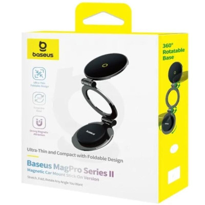 Автотримач для телефона Baseus MagPro Series II Magnetic Car Mount Stick-on Version Cosmic Black