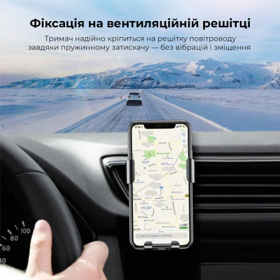Автотримач для телефона з БЗП Baseus Metal Holder Air Outlet Tarnish Автотримач для телефона з БЗП Baseus Metal Holder Air Outlet Tarnish