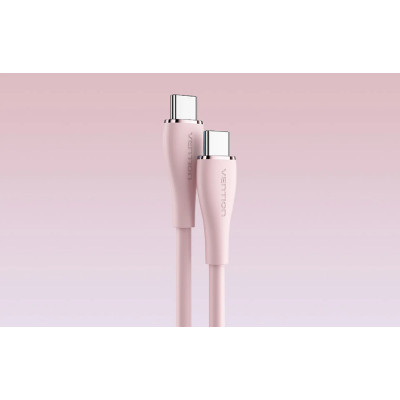 Кабель Vention USB 2.0 C Male to C Male 5A Cable 1M Pink Silicone Type (TAWPF) Кабель Vention USB 2.0 C Male to C Male 5A Cable 1M Pink Silicone Type (TAWPF)