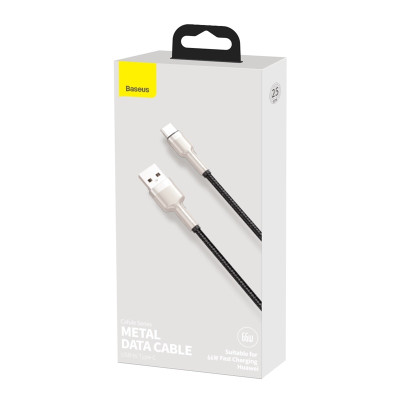 Кабель Baseus Cafule Series Metal Data Cable USB to Type-C 66W 0.25m Black Кабель Baseus Cafule Series Metal Data Cable USB to Type-C 66W 0.25m Black
