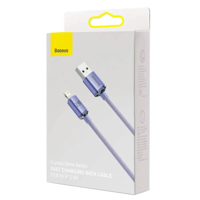 Кабель Baseus Crystal Shine Series Fast Charging Data Cable USB to iP 2.4A 1.2m Purple Кабель Baseus Crystal Shine Series Fast Charging Data Cable USB to iP 2.4A 1.2m Purple
