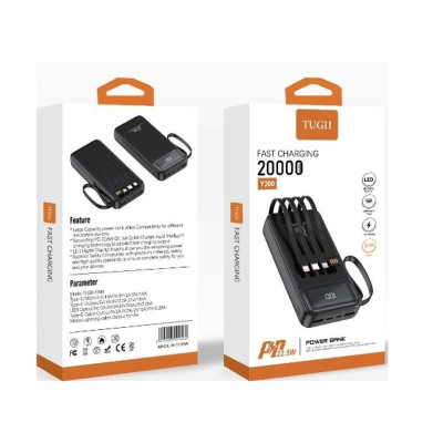 Зовнішній акумулятор WUW Y200 (22.5W PD) 20000mAh Black