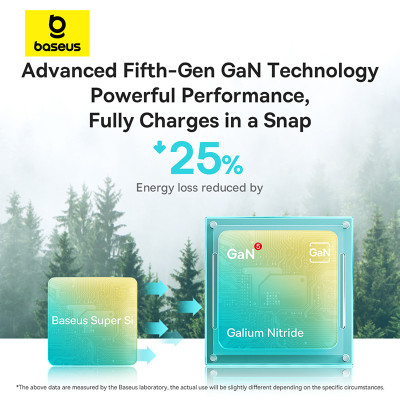 Мережевий зарядний пристрій з кабелем Baseus GaN5 Fast Charger(mini) 1C 20W EU Cluster Black(With: Fast Charging Data Cable Type-C)