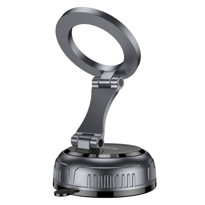 Автотримач для телефона HOCO H92 High vacuum suction cup magnetic holder(universal) Black Metal Gray