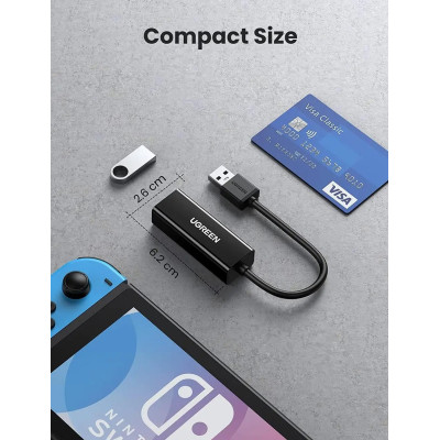 Адаптер UGREEN USB 3.0 Gigabit Ethernet Adapter (Black) Адаптер UGREEN USB 3.0 Gigabit Ethernet Adapter (Black)
