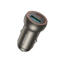 Автомобільний зарядний пристрій BOROFONE BZ32A Fresh PD30W+QC3.0 car charger metal gray