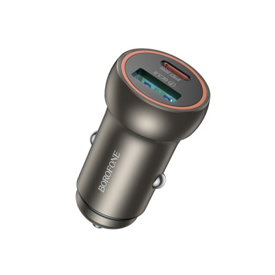 Автомобільний зарядний пристрій BOROFONE BZ32A Fresh PD30W+QC3.0 car charger metal gray Автомобільний зарядний пристрій BOROFONE BZ32A Fresh PD30W+QC3.0 car charger metal gray