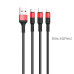 Кабель HOCO X26 Xpress one pull three charging cable iP+Micro+Type-C Black+Red Кабель HOCO X26 Xpress one pull three charging cable iP+Micro+Type-C Black+Red