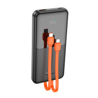 Зовнішній акумулятор HOCO J119 Sharp charger 22.5W+PD20 fully compatible power bank with digital display and cable(10000mAh) Black