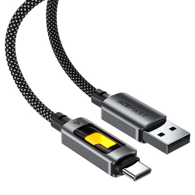 Кабель ACEFAST C21-04 USB-A to USB-C fantasy color series braided Charging data cable Black Кабель ACEFAST C21-04 USB-A to USB-C fantasy color series braided Charging data cable Black