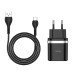 Мережевий зарядний пристрій з кабелем HOCO C12Q Smart QC3.0 charger set(Type-C) 18W Black Мережевий зарядний пристрій з кабелем HOCO C12Q Smart QC3.0 charger set(Type-C) 18W Black