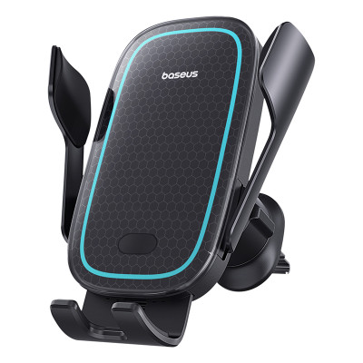 Автотримач для телефона з БЗП Baseus Milky Way Pro Series Wireless Charging Electric Car Mount Phone Holder 15W Cluster Black