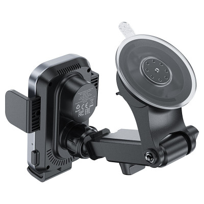 Автотримач для телефона з БЗП ACEFAST D53 wireless charging car holder with electric clamp for dashboard Black