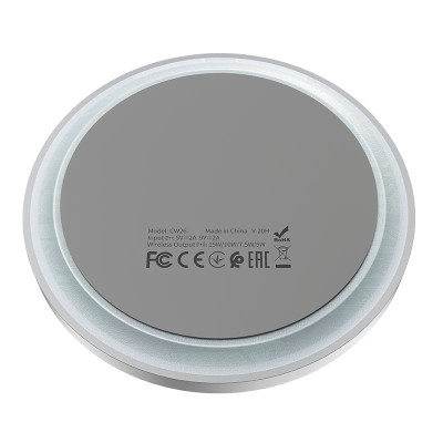 Бездротовий зарядний пристрій HOCO CW26 Powerful 15W wireless fast charger White