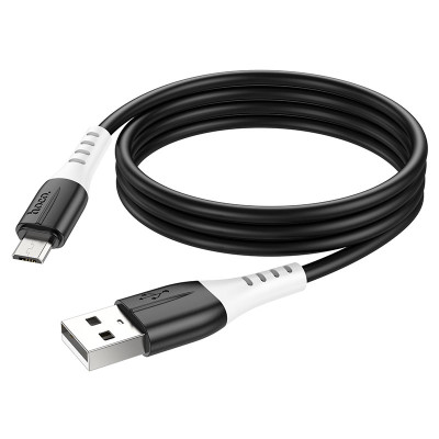 Кабель HOCO X82 USB to Micro 2.4A, 1m, silicone, silicone connectors, Black Кабель HOCO X82 USB to Micro 2.4A, 1m, silicone, silicone connectors, Black