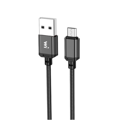 Кабель Wibrand Cobra nylon charging data cable for Micro 1m Black Кабель Wibrand Cobra nylon charging data cable for Micro 1m Black