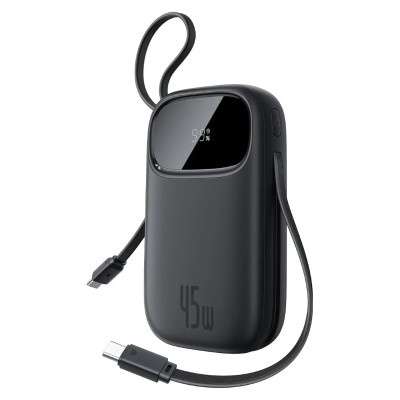 Зовнішній акумулятор Baseus EnerFill FC31 Qpow 3 Digital Display Power Bank with USB-C+iP Cables 20000mAh 45W Cosmic Black Зовнішній акумулятор Baseus EnerFill FC31 Qpow 3 Digital Display Power Bank with USB-C+iP Cables 20000mAh 45W Cosmic Black