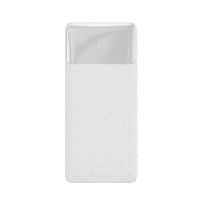 Зовнішній акумулятор Baseus Bipow Digital Display Power Bank 30000mAh 15W White Overseas Edition (With Simple Series Charging Cable USB to Micro 25cm Зовнішній акумулятор Baseus Bipow Digital Display Power Bank 30000mAh 15W White Overseas Edition (With Simple Series Charging Cable USB to Micro 25cm