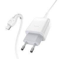 Мережевий зарядний пристрій з кабелем HOCO C72Q Glorious single port QC3.0 charger set(Micro) 18W White Мережевий зарядний пристрій з кабелем HOCO C72Q Glorious single port QC3.0 charger set(Micro) 18W White