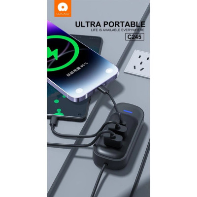 USB-хаб WUW-C245 3-in-1 USB-A to 2 USB-A, USB-C Black USB-хаб WUW-C245 3-in-1 USB-A to 2 USB-A, USB-C Black