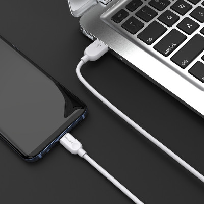 Кабель BOROFONE BX14 USB to Type-C 2.4A, 2m, PVC, TPE connectors, White Кабель BOROFONE BX14 USB to Type-C 2.4A, 2m, PVC, TPE connectors, White