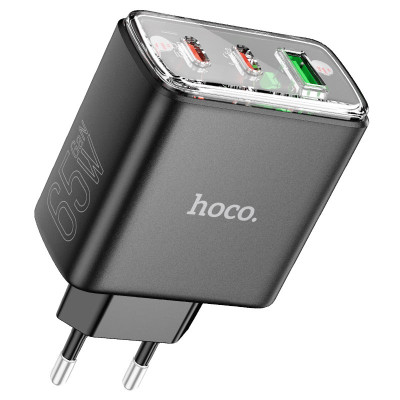 Мережевий зарядний пристрій HOCO CS44A Smart PD65W(2C1A) charger(EU) Black