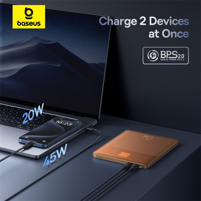 Зовнішній акумулятор Baseus Blade2 Fast-Charging Power Bank with Digital Display Intelligent Edition 12000mAh 65W Canyon Coral  (with Baseus Mini Whit