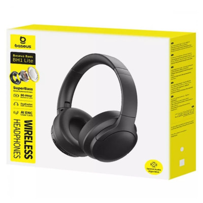Бездротові накладні навушники Baseus Bass BH1 Lite Wireless Headphones Cosmic Black Бездротові накладні навушники Baseus Bass BH1 Lite Wireless Headphones Cosmic Black