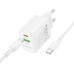 Мережевий зарядний пристрій з кабелем BOROFONE BN27 Fuente PD20W+QC3.0 charger set (C to C) (EU) White Мережевий зарядний пристрій з кабелем BOROFONE BN27 Fuente PD20W+QC3.0 charger set (C to C) (EU) White